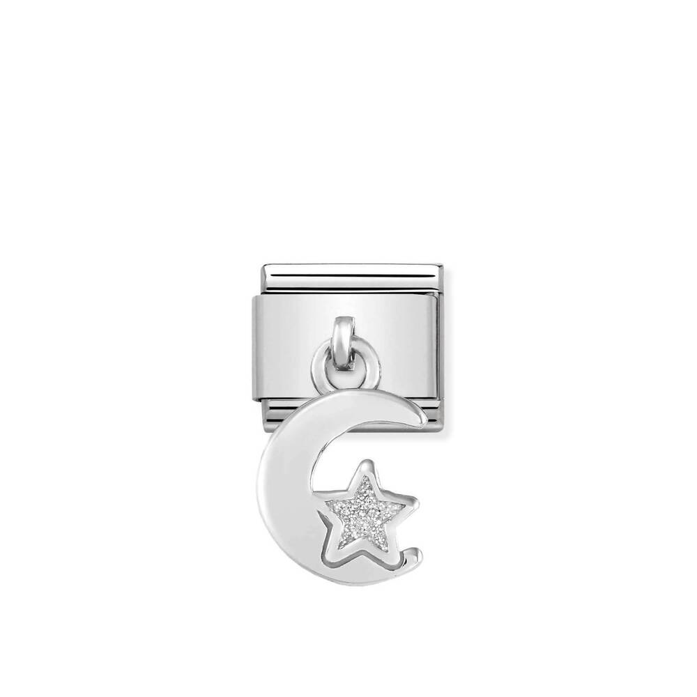NEW NOMINATION unisex composable classic links in silver moon and star